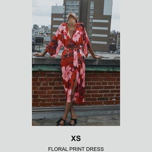 ZARA FLORAL DRESS WITH SLIT
